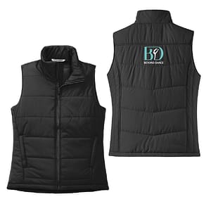 Beyond Dance Embroidered Ladies Puffer Vest