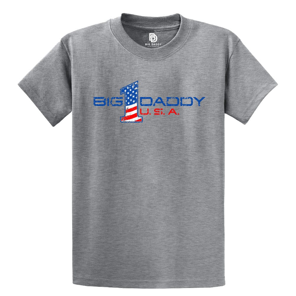 Big Daddy USA Tee in Athletic Heather Grey