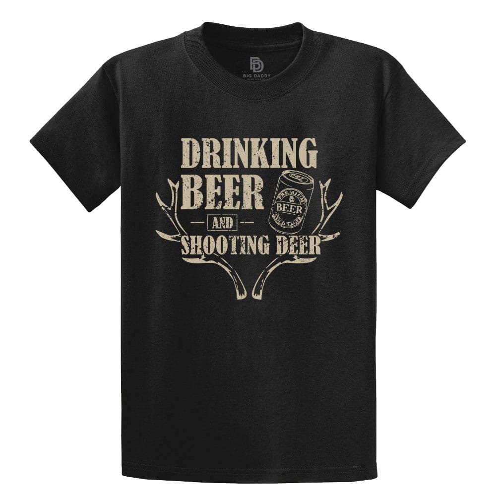 Drinking Beer and Shooting Deer Short Sleeve Tee (Black)