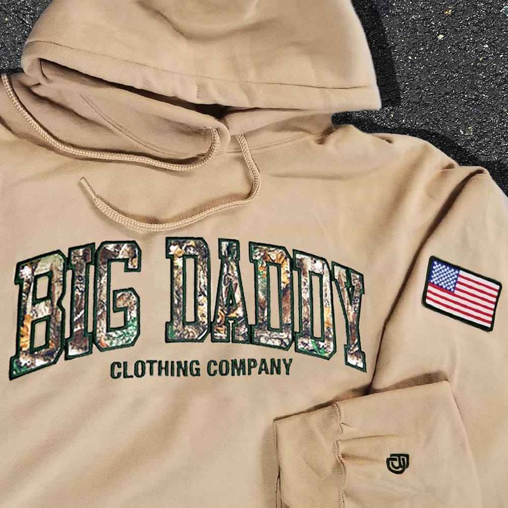 Big Daddy Arch Applique Hoodie (Sand) | Sizes 2XL - 7XL