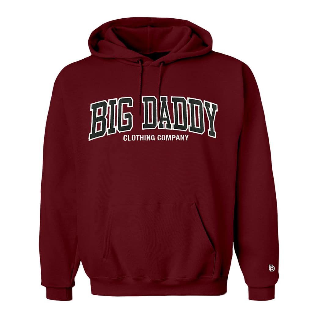 BD01160118_BigDaddyArchAppliqueHoodie-Maroon | Big Daddy Clothing Co.