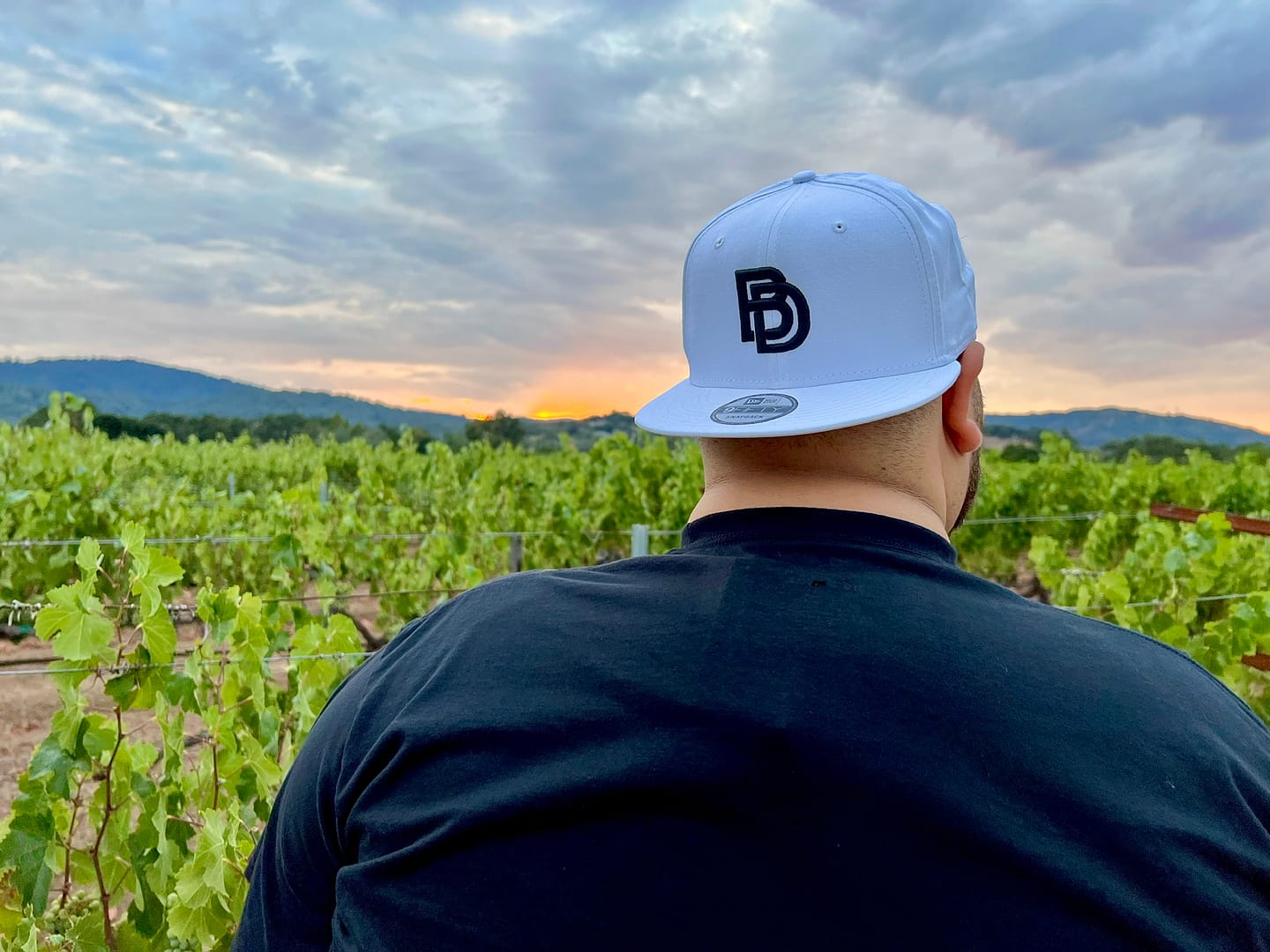 Big Daddy Black Puff Logo Snapback Hat (White)