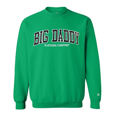BD01160120_BigDaddyArchAppliqueCrewneck-KellyGreen The Big Daddy Arch Applique Crewneck Sweatshirt in Kelly Green