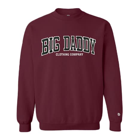 The Big Daddy Arch Applique Crewneck Sweatshirt in Maroon