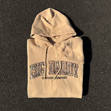 Big Daddy Arch Applique Hoodie (Sand) | Sizes 2XL - 7XL