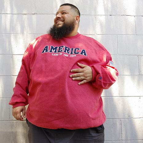 Big Daddy America Applique Crewneck Big Daddy America Applique Crewneck (Heather Red)