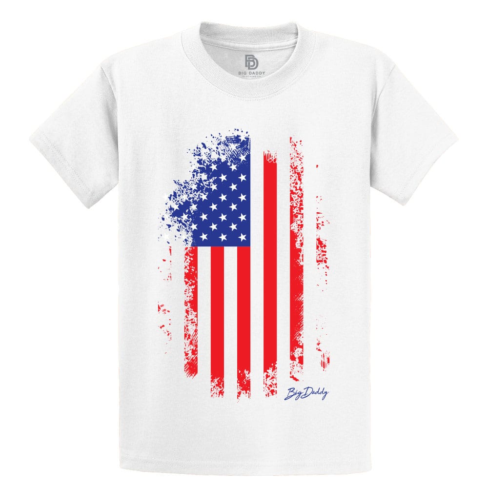 Big Daddy USA Flag Short Sleeve Tee (White) | Big Daddy Clothing Co.