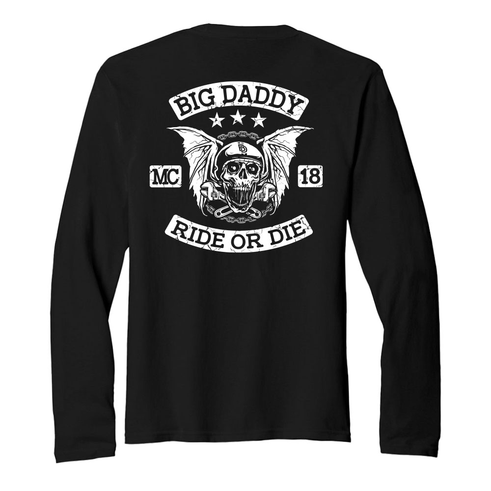 Big Daddy MC Club Long Sleeve Tee (Black) | Sizes 2XL to 6XL