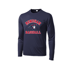 Mendham Baseball Wicking Long Sleeve Tee – Navy