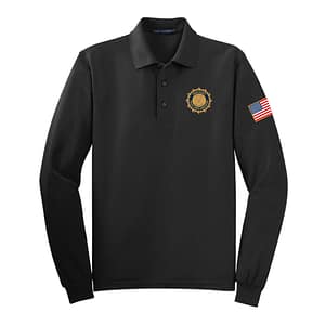 Union County Police Chiefs Wicking Long sleeve Polo – Black