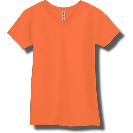 Neon Orange V-Neck T-Shirt