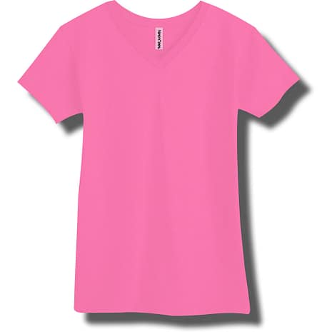 Neon Pink V-Neck T-Shirt